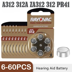 6-60PCS Hearing Aid Batteries Rayovac PEAK 1.45V High Performance 312 312A A312 PR41. Battery For BTE CIC RIC OE Hearing Aids