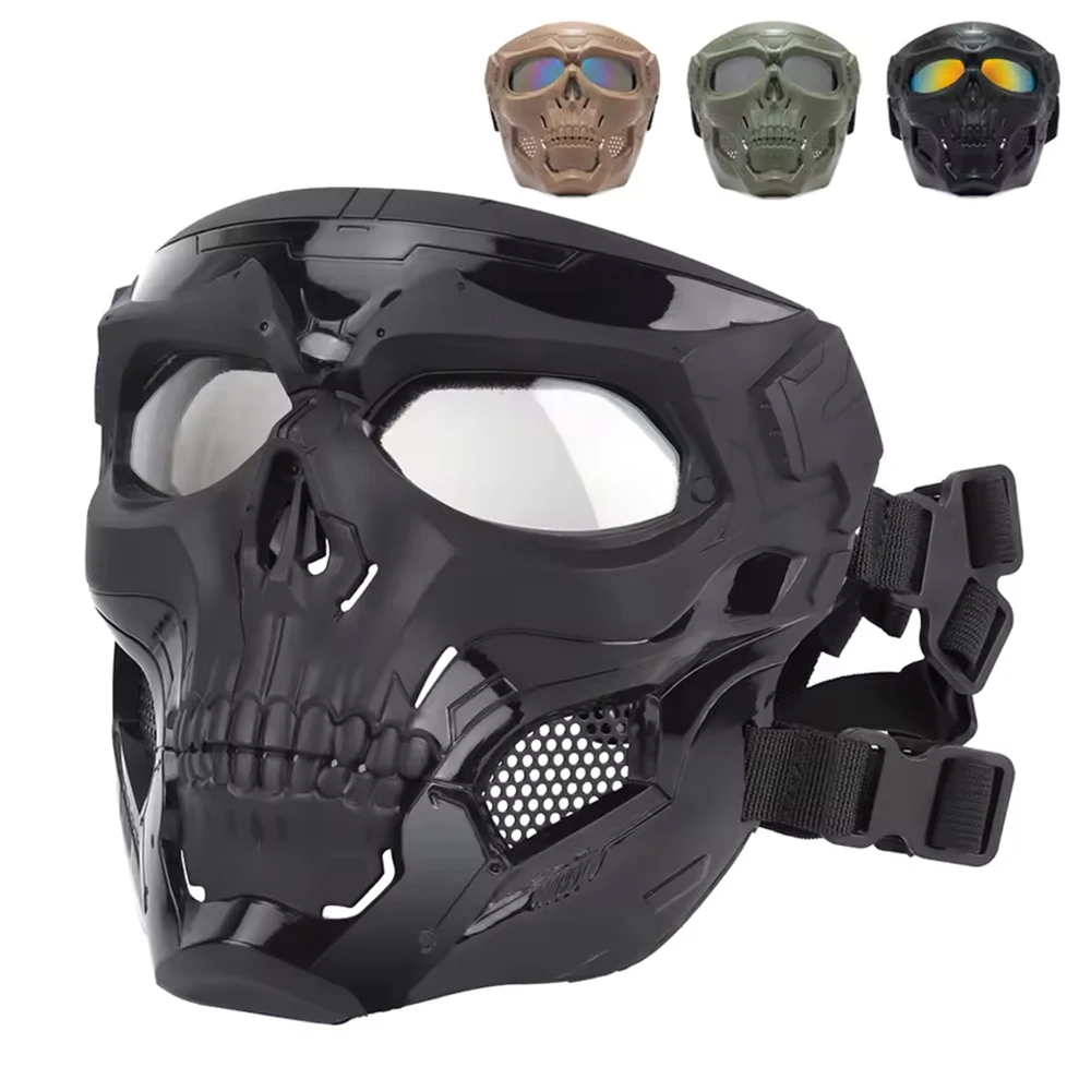 Motorcycle Skull Mask Wind Goggles Outdoor Sports Riding Glasses Halloween Props Windproof Tactical Mask