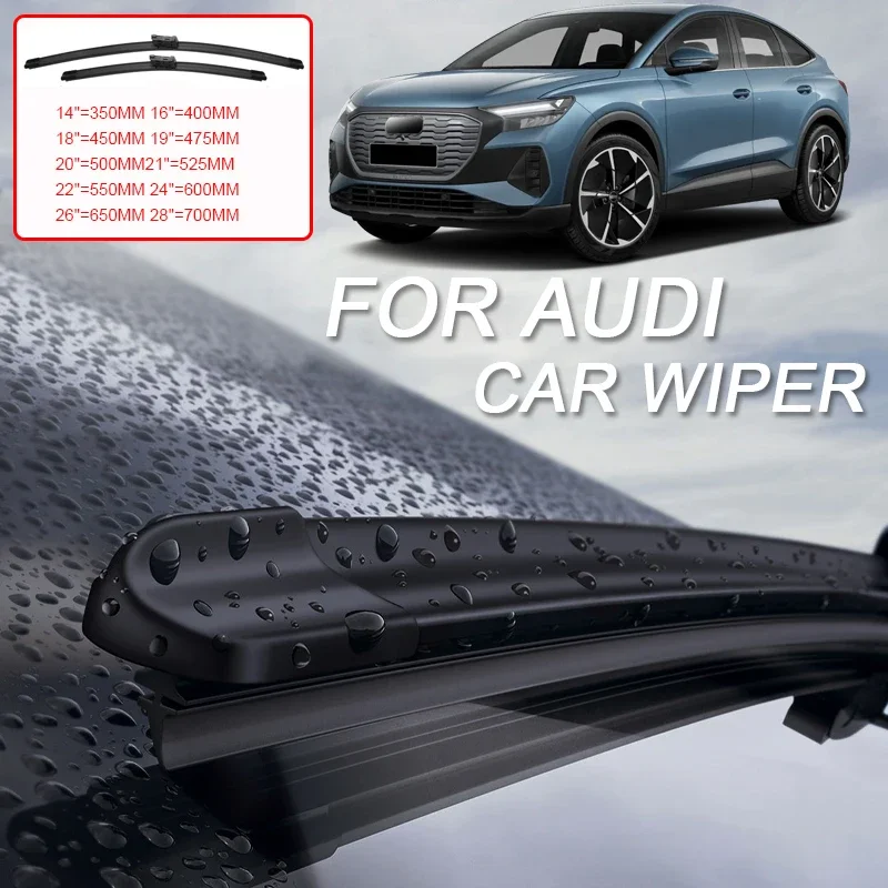 2PCS Car Blade Windshield Rubber Wiper Cleaning For Audi A1 8X GB A3 A4 A5 A6 A7 E-TRON Q2 GA Q3 8U F3 Q4 E-TRON Q7 4M Q5 FY