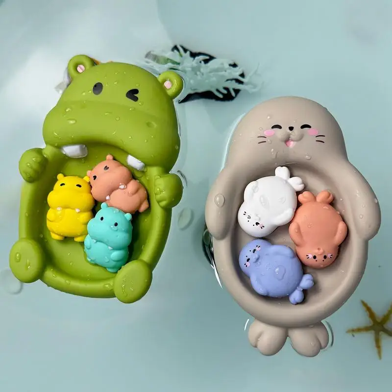 

Baby Bath Toys 4 Pieces Bathtub Floating Toy Early Educational Animal Shape Learning Activity For Preschool Boys And Girls Ages