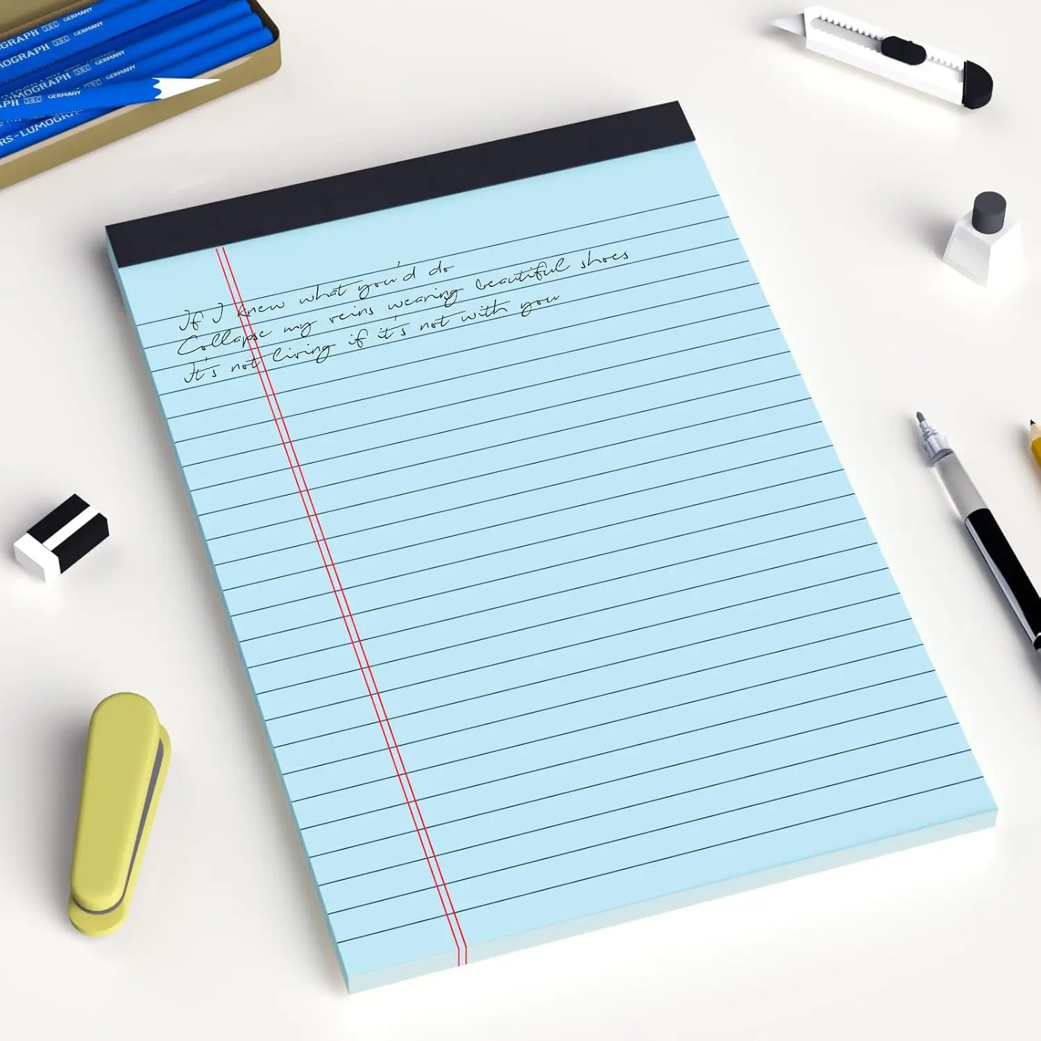 100 sheet 5pcs Colored Note Pads 5x8 College Ruled Small Legal Pads Paper Notepads Study Back Writing Pads Paper  Perforated