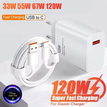 120W QC 3.0 hızlı ChargingUSB hızlı şarj cep telefonu şarj adaptörü USB tip C kablo Xiaomi Huawei Samsung hızlı şarj için