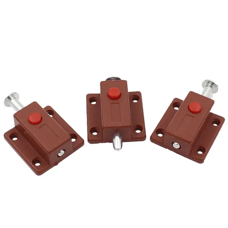 2pcs Window Cabinet Push Button Spring Load Automatic Door Bolt Latches Lock