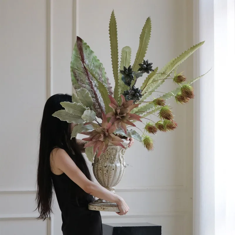 simulation floral vase ornaments living room flower arrangement villa table flowers light luxury and high-end feeling