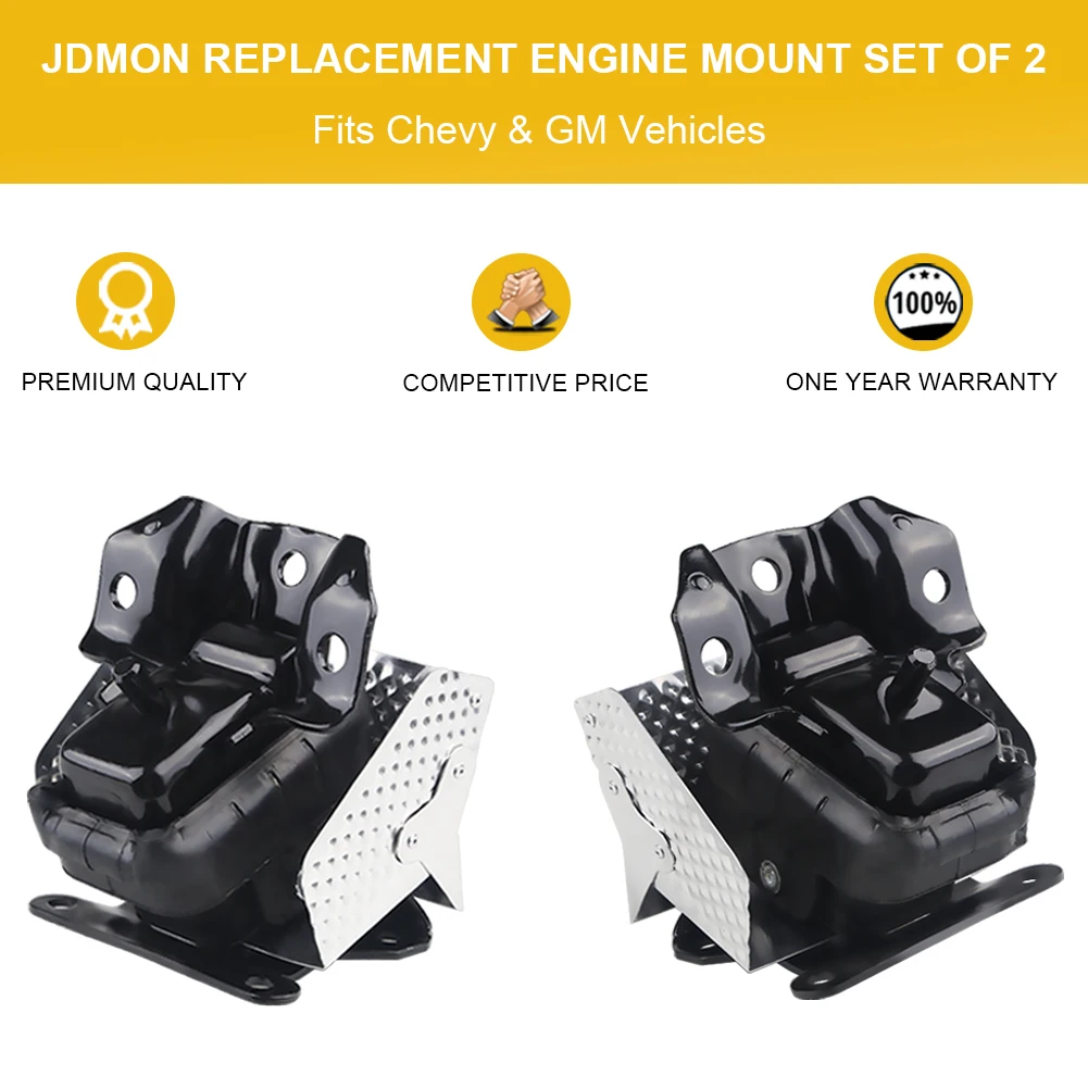 2 pcs with Heat Shield Engine Motor Mount For Cadillac Chevy Escalade Silverado Suburban Tahoe Sierra Yukon 2007-2014