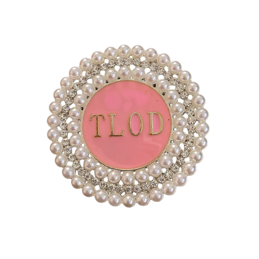 

TLOD Custom Pink Circular Letter brooch Jewelry