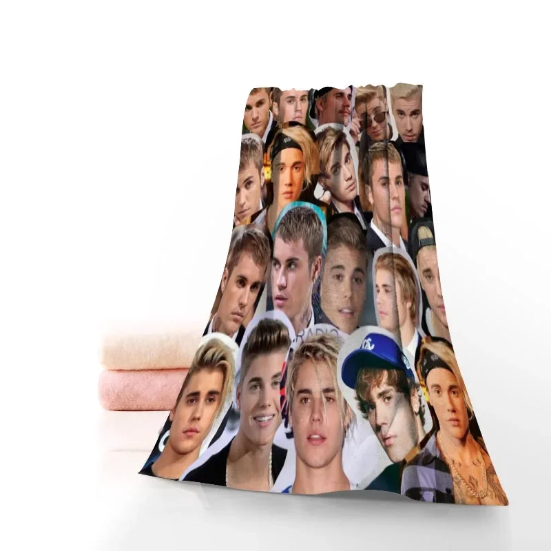 Funny Justin Bieber Custom Towel Printed Cotton Face/Bath Towels Microfiber Fabric For Kids Men Women Size 35x35cm 35x75cm 9.29