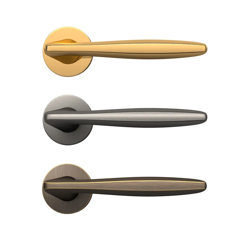 

Modern simple high-grade brass door lock indoor room door bedroom lock wooden handle silent lock