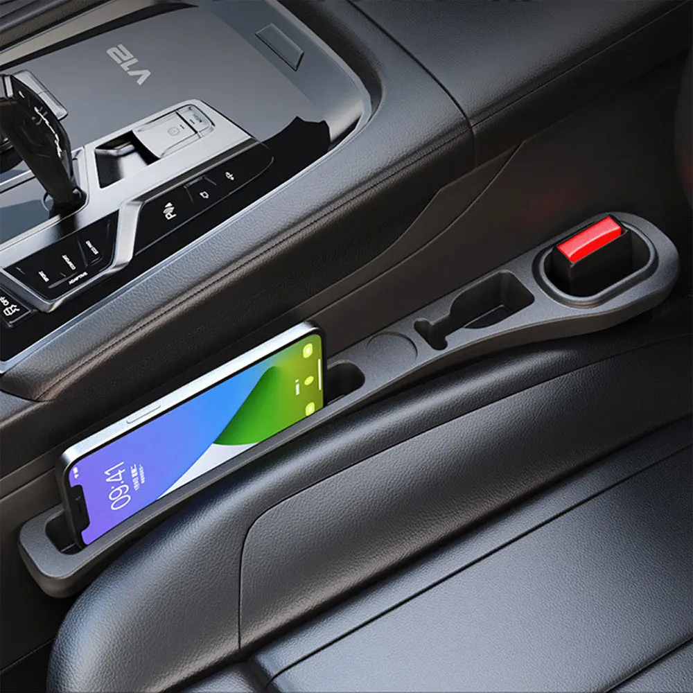 

2pc Car Seat Gap Filler Organizer Pu Waterproof Car Seat Gap Plug Strip with 2 Grooves Seat Gap Storage Auto Interior Accessorie