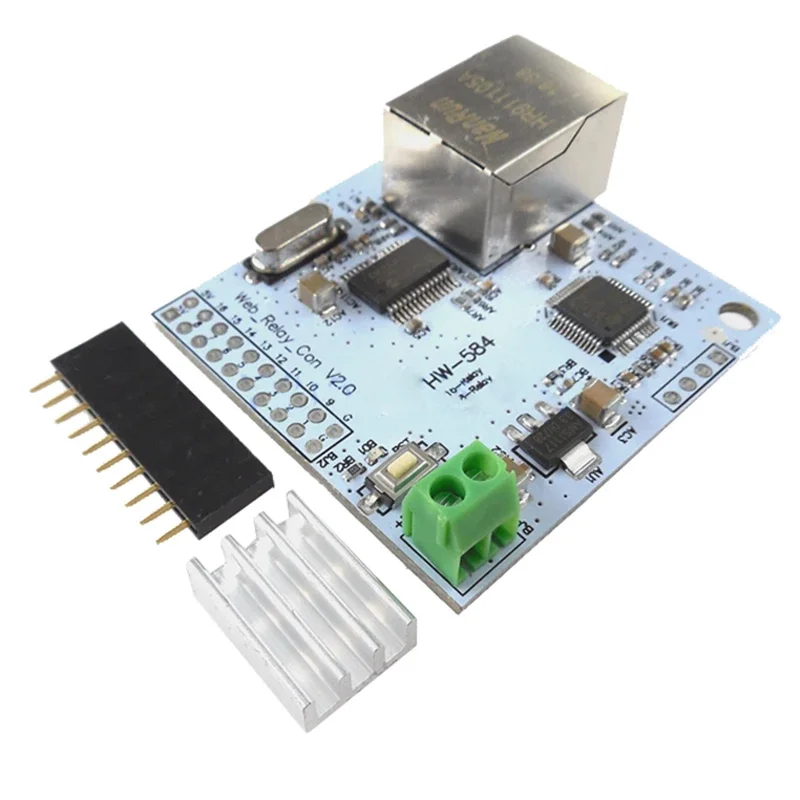 HW-584 8-way W5100 network control switch 5V network relay module Internet of Things ENC28J60 module