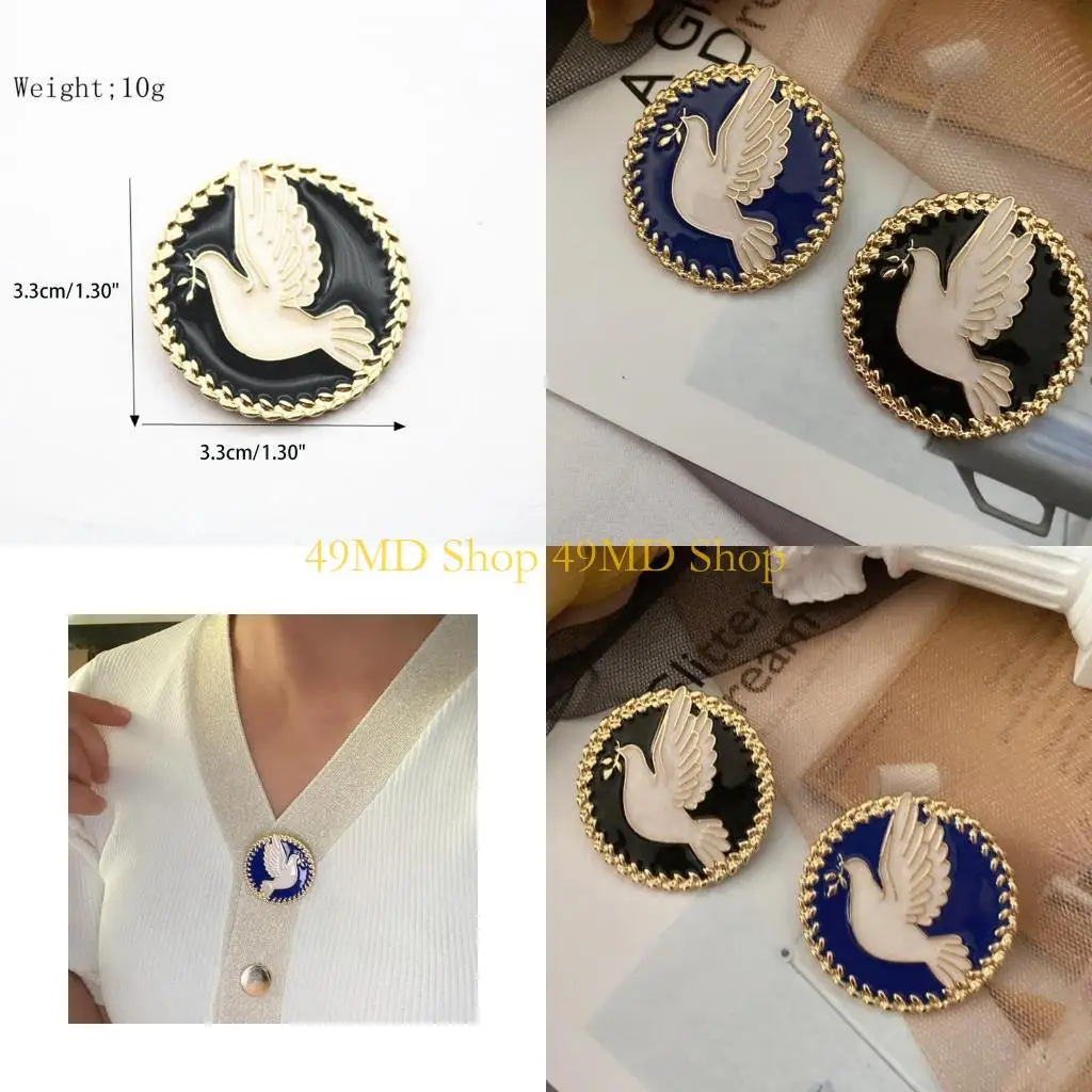 

49MD Gothic Peace Doves Design Brooch Couple Pins Shirt Badge Lapel Gifts Jewelry