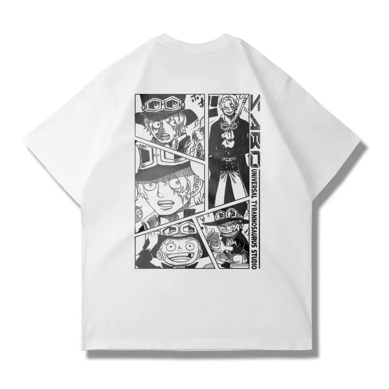 

One Piece Graphic T-Shirt Luffy ACE Anime Tee Men's 2026 Summer Fashion Oversize Street Casual Y2K Tops Streetwear Clothing
