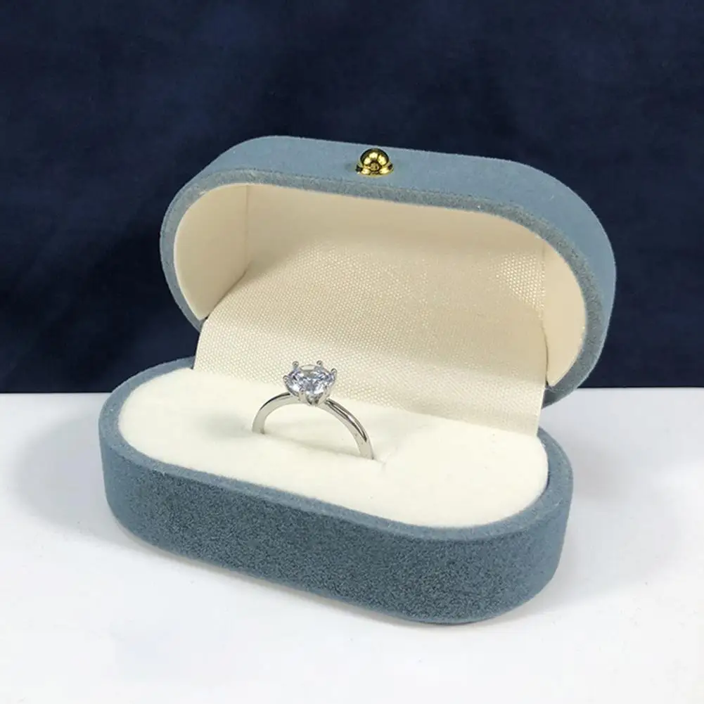 Jewelry Organizer Box Wedding Engagement Gift Box Pearl Velvet Jewelry Box with Anti-scratch Lining Decorative Storage for Rings