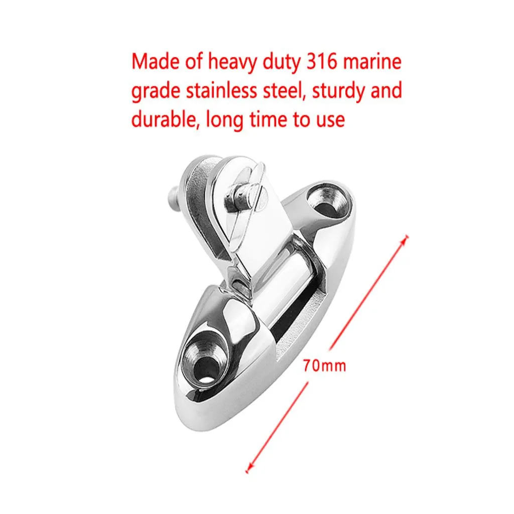 Łódź Bimini górne mocowanie obrotowe zawias pokładowy 316 ze stali nierdzewnej z podkładka gumowa szybkozłączka sprzęt morski akcesoria do łodzi
