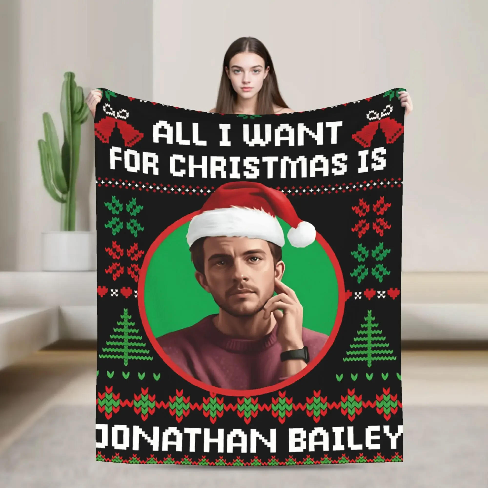 

Cozy Flannel Throw Blanket for Home Decor Sofa Bed Cover Travel Blanket with Jonathan Bailey Wicked Graphic Design