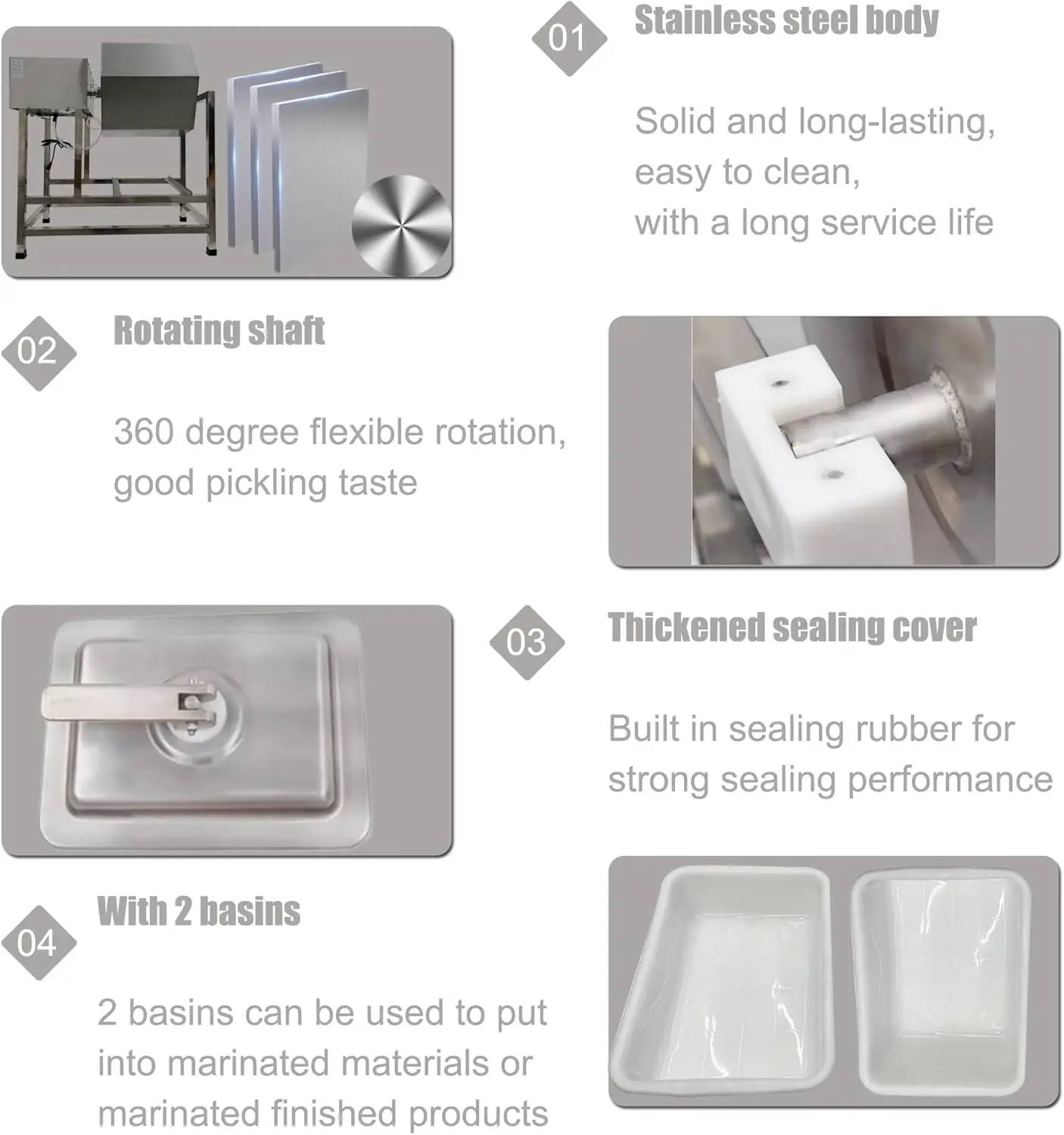 90L 상업용 진공 육류 및 채소 텀블러 마리네이터 스테인리스 스틸 전기 마리네이팅 기계