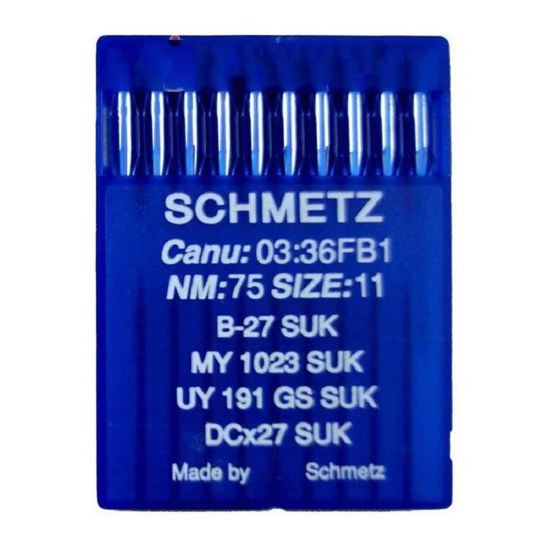 100PCS/10 Boxes Germany Schmetz Industrial Sewing Machine Needles Blue Lion DCX27 B-27 SUK SES MY1023 UY191GS Overlock