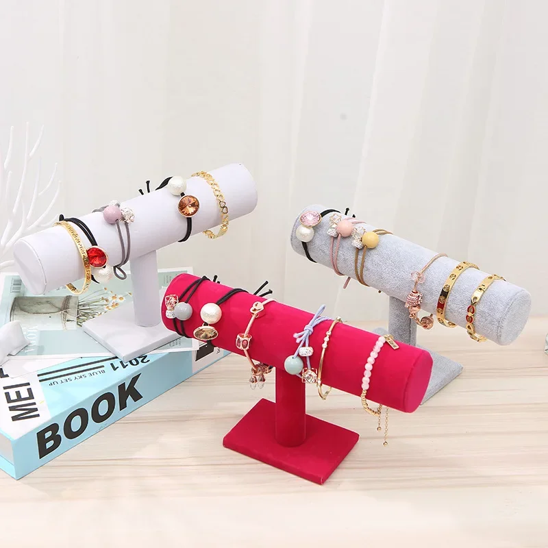 

1 шт. замшевая настольная стойка для ювелирных изделий, вертикальная стойка для хранения домашних браслетов и ожерелий, высококачественная, простая