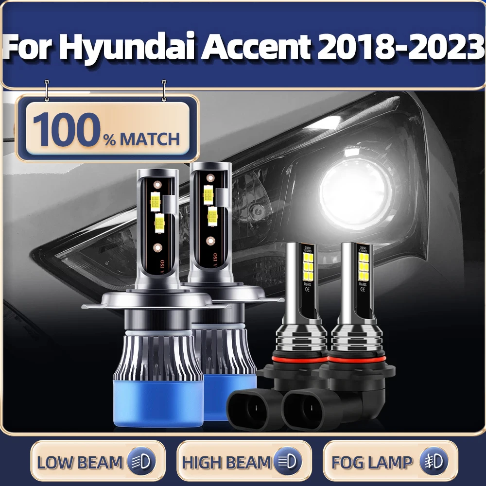 

Canbus Led Headlight Bulbs 40000LM 240W Car Light 6000K White Fog Lamp 12V For Hyundai Accent 2018 2019 2020 2021 2022 2023