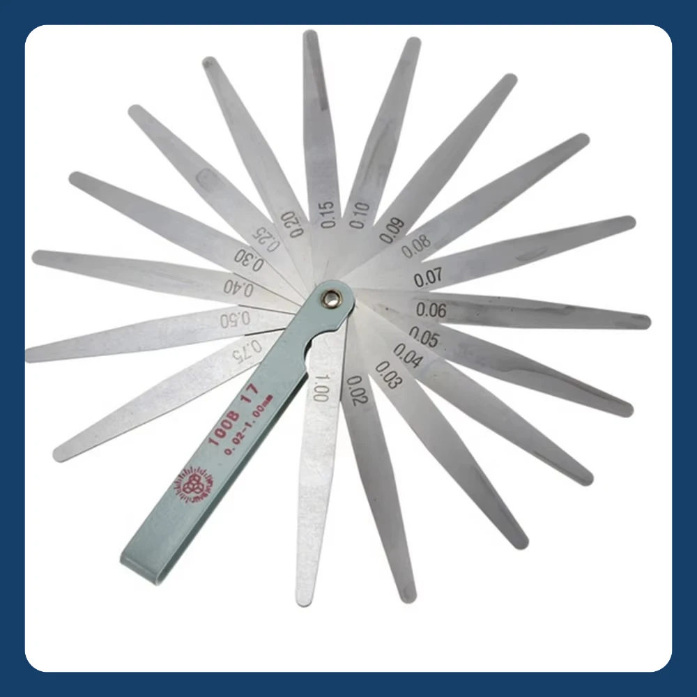100mm, 150mm, 200mm (14; 17 peças) medidor de folga de aço inoxidável de alta precisão, medidor de folga métrico e imperial