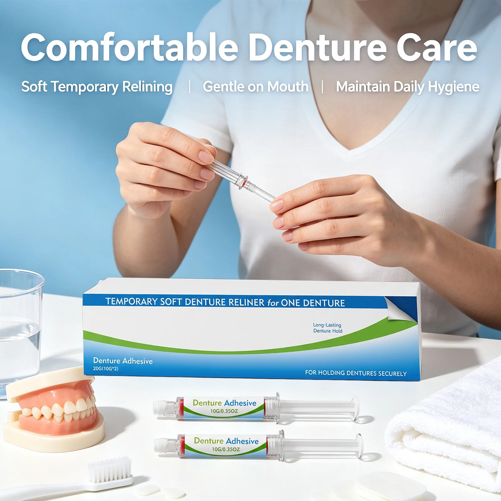 Comfort Denture Adhesives Glue Natural Fit Fixation Dentures Prevent Denture Loosening Safe Waterproof False Teeth Care Adhesive