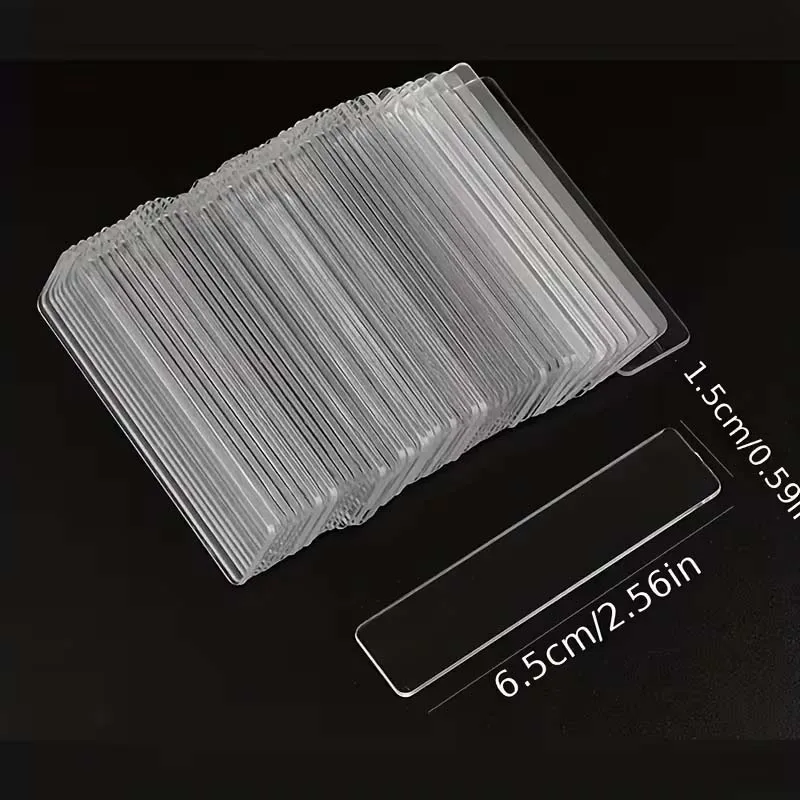 50個/セット 付け爪 ネイルアート ディスプレイスタンド 透明 練習用 アクリル ジェルポリッシュ ホルダー ストリップ マニキュア 展示ツール