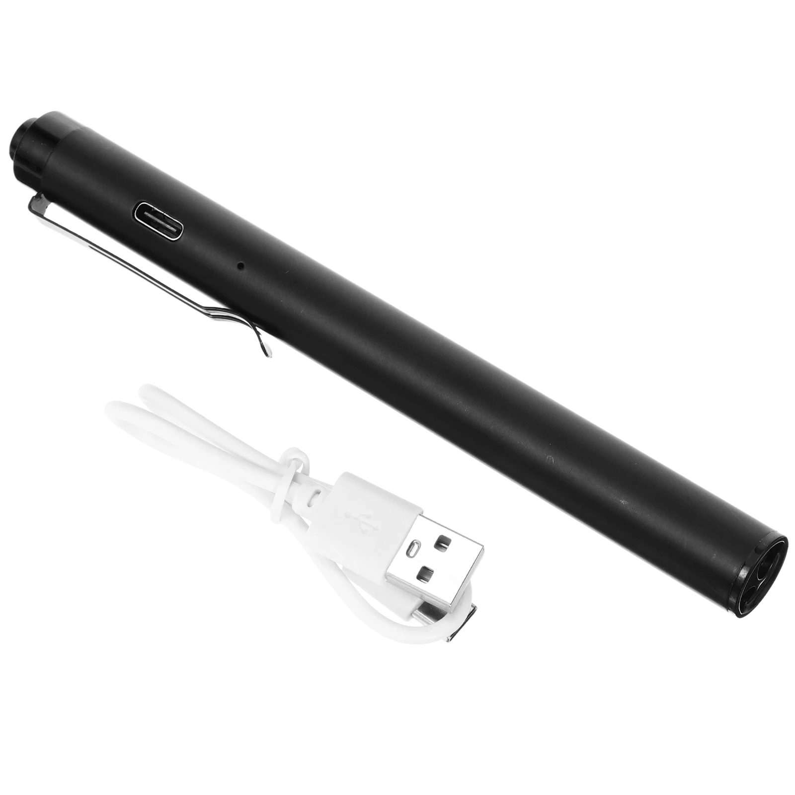 

Rechargeable Pen Light Flashlight for Nurses Stainless Steel LED Pocket Compact Pupil Gauge Ruler Nursing Aid