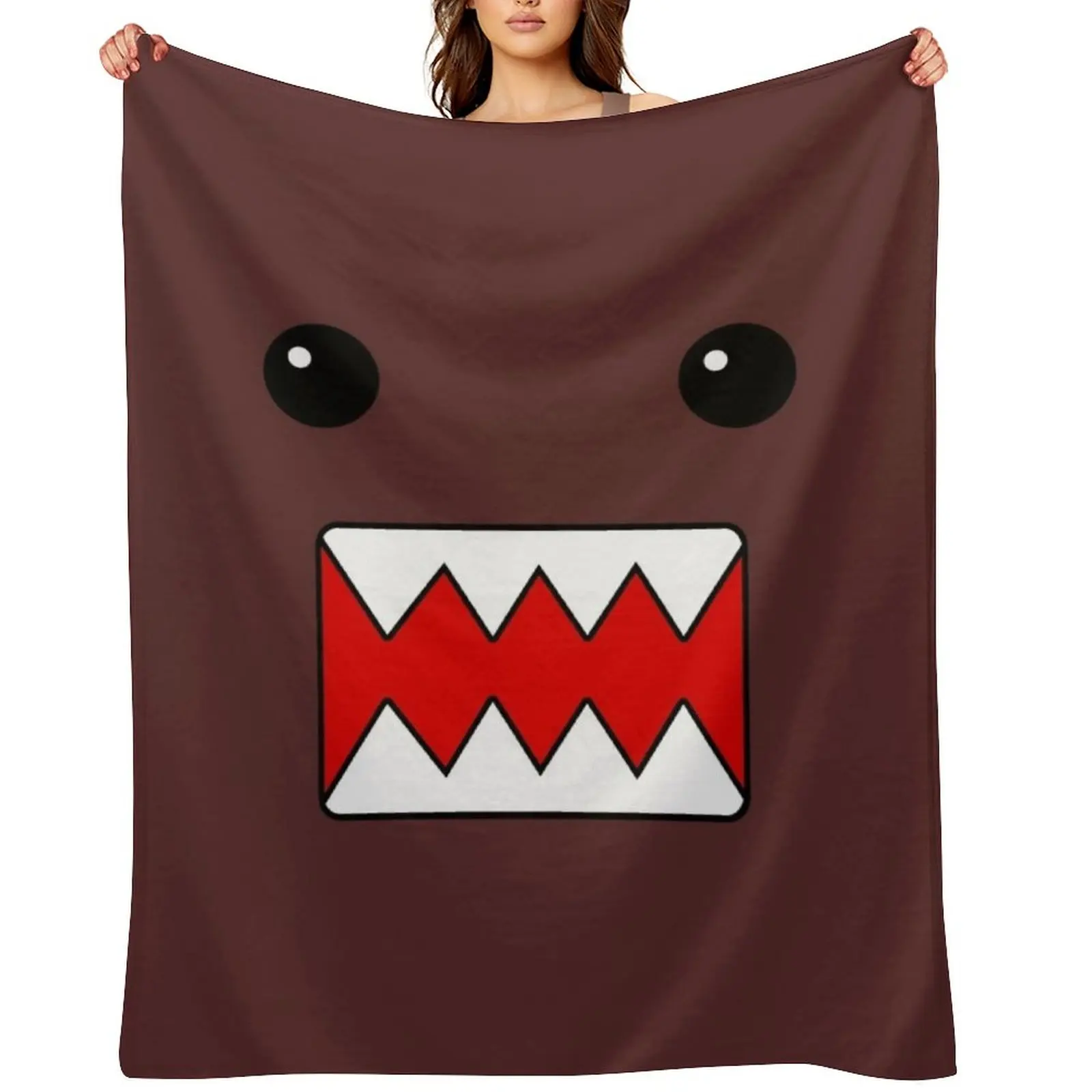 

Domo looks into the soul Throw Blanket For Sofa Thin Flannel Fabric for sofa anime Blankets