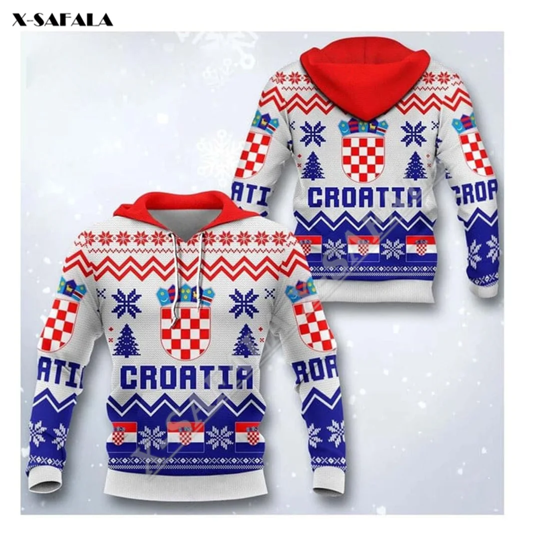 

CROATIA FLAG CHRISTMAS Eve Gift 3D Full Print Zipper Hoodie Men Pullover Sweatshirt Hooded Jersey Tracksuits Outwear Coat