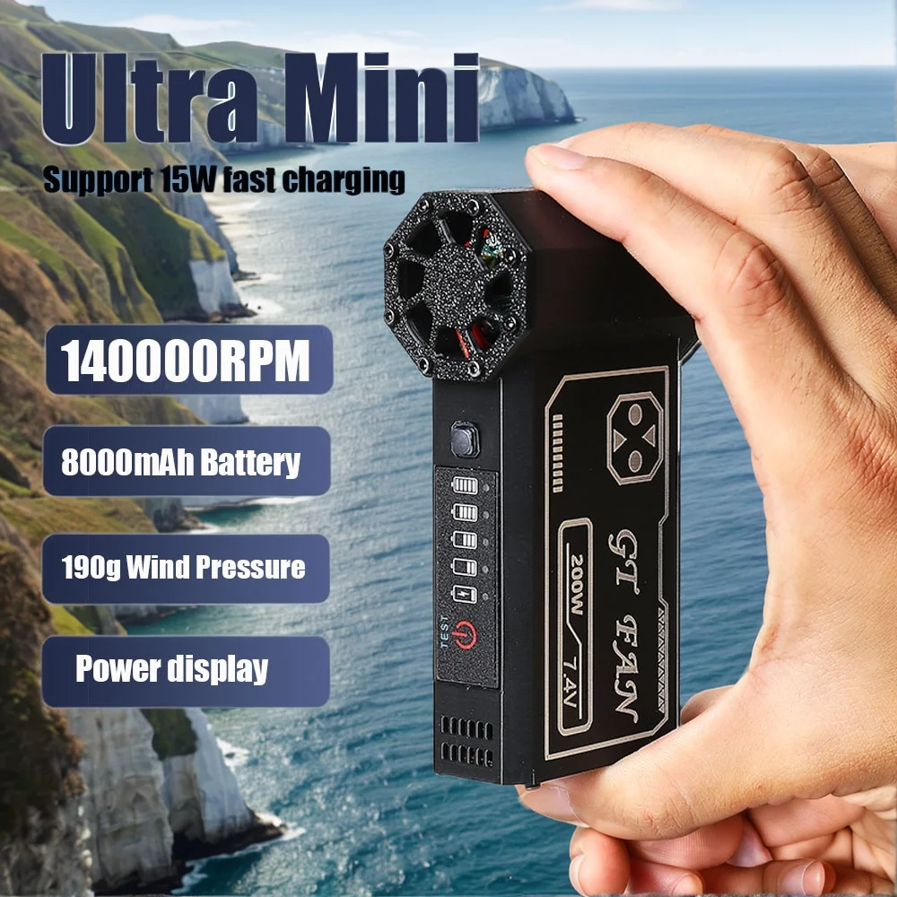 140000RPM Violent Blower Brushless Motor Mini Turbo Jet Fan Outdoor Portable BBQ Powerful Electric Blower Car Keyboard Clean