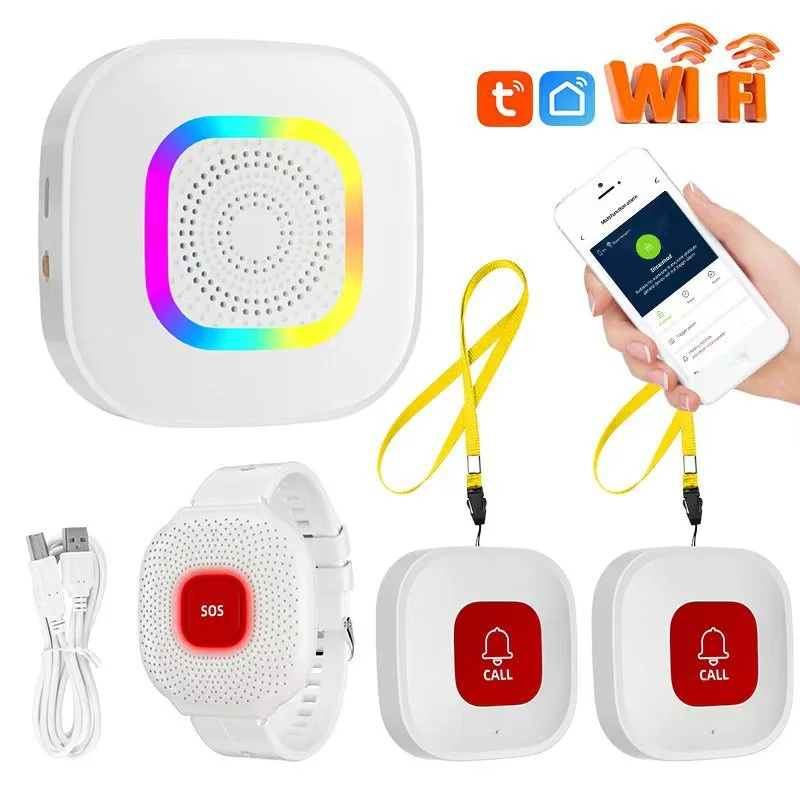 جهاز النداء A50Q-SOS للمستشفيات ومنازل التمريض والمدارس نظام زر الاتصال اللاسلكي في حالات الطوارئ لكبار السن #3