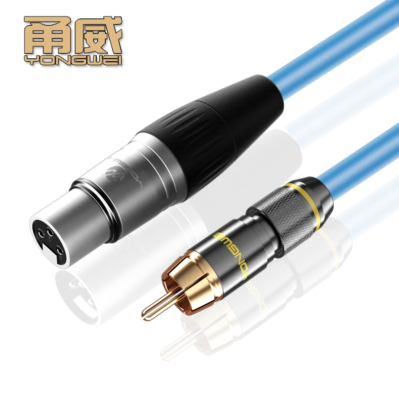 YONGWEI-Cable RCA a XLR de alta gama, Conector estéreo 6N para amplificador de altavoz, mezclador, 3 pines, hembra a RCA macho