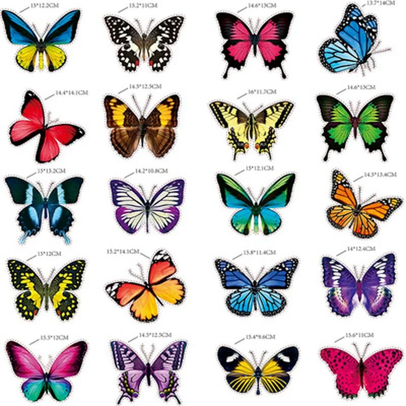 20PCS Butterfly Window Stickers Anti-Collision Window Clings Decals Reusable Glass Window Film Wall Stickers