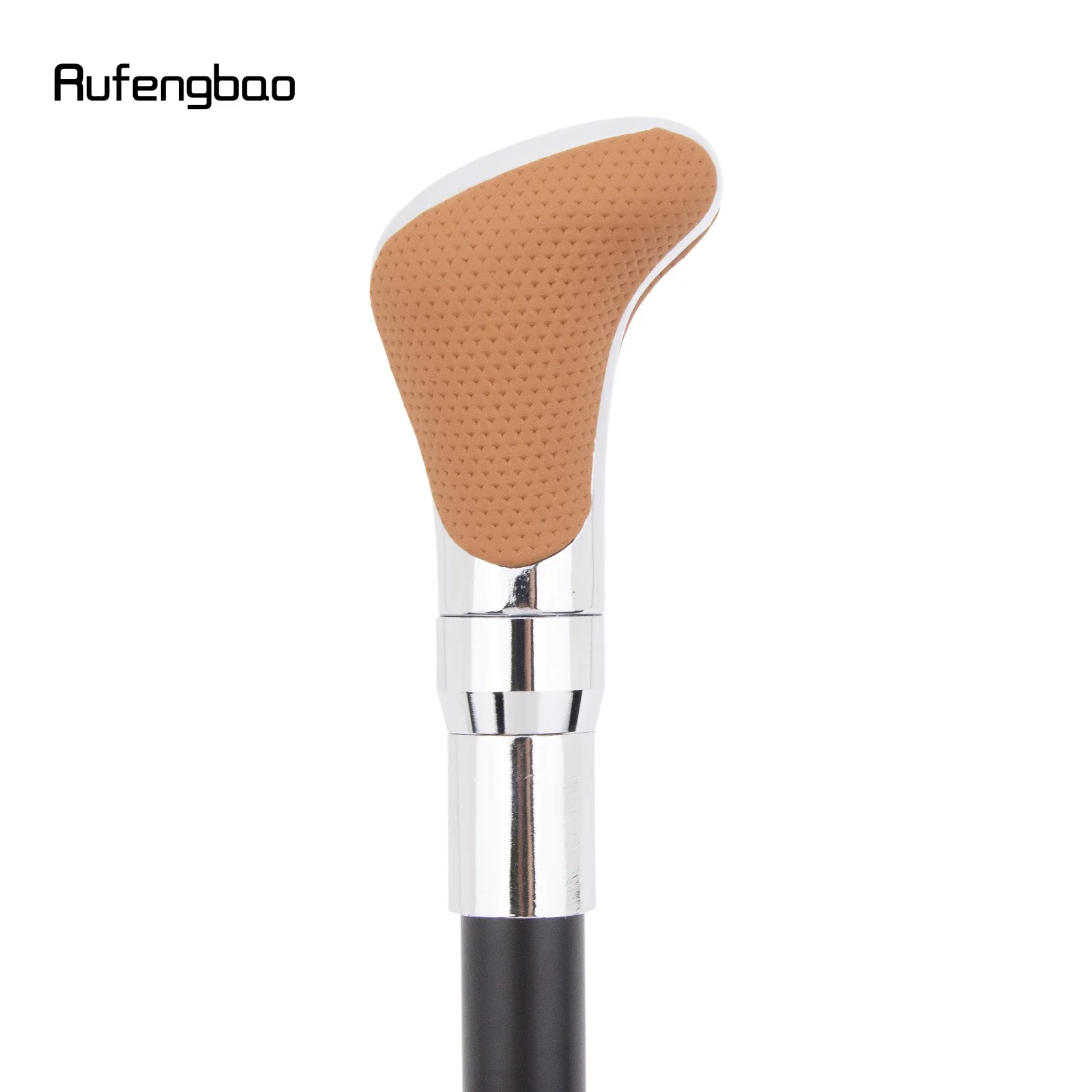 عصا المشي الفضية المصنوعة من الجلد باللون البرتقالي عصا المشي المزخرفة أنيقة للرجال مقاس 94 سم