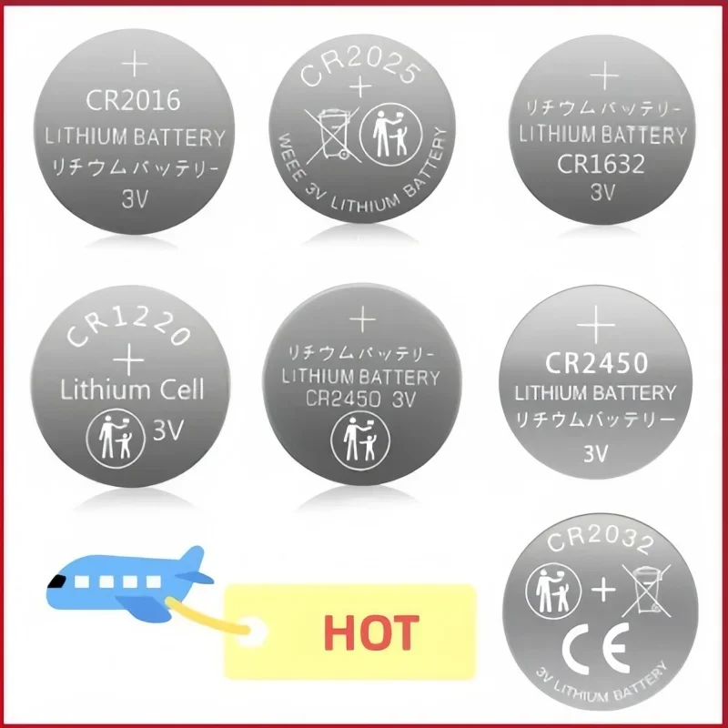 3V CR2032 CR2025 CR2450 CR2016 CR1632 CR1225 CR1220 Lithium Button Coin Cell Battery for Watches Toys Remote Calculator