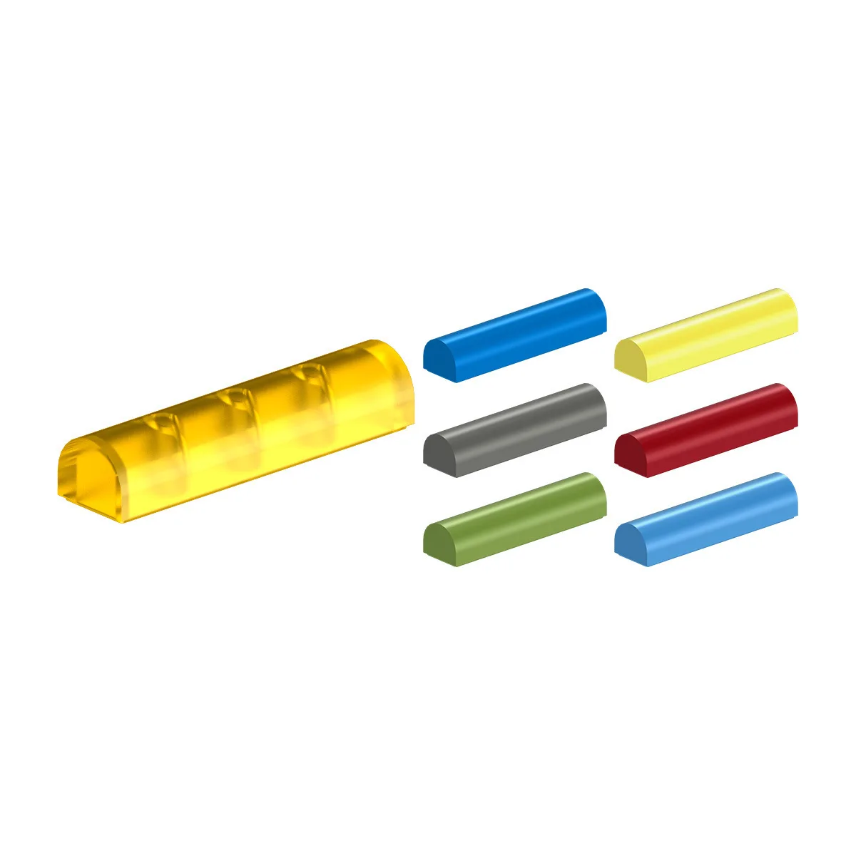 Small Particle Building Blocks Assembled Curved Semi-circle Bricks Cross-border Parts Wholesale 90338 Compatible with Lego 79756