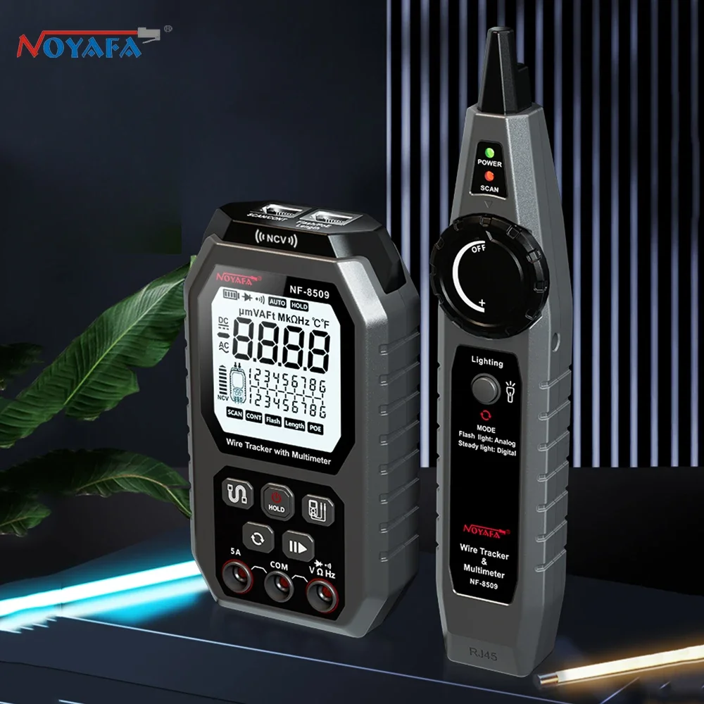 

NOYAFA Network Cable Tester Wire Tracker with Multimeter Multifunctional Ethernet Wire Tracker DC AC Voltmeter with Cable POE