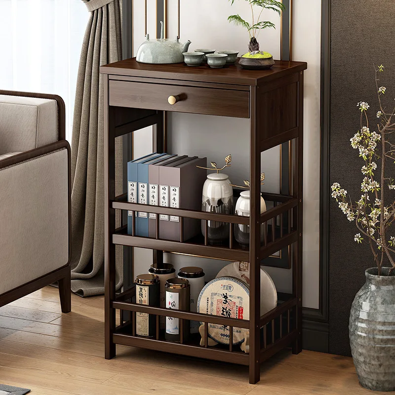 

Cabinets on The Side of The Sofa Corner Tea Sets Movable Small Coffee Table Against The Wall Tea Rack Furniture Living Room