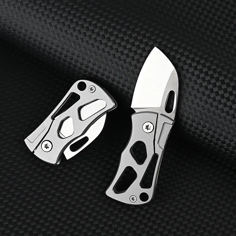 High Hardness D2 Handle Folding Knife Stainless Steel MINI Fruit Knife EDC Express Pocket Knife Gift Outdoor Tool KeyPendant