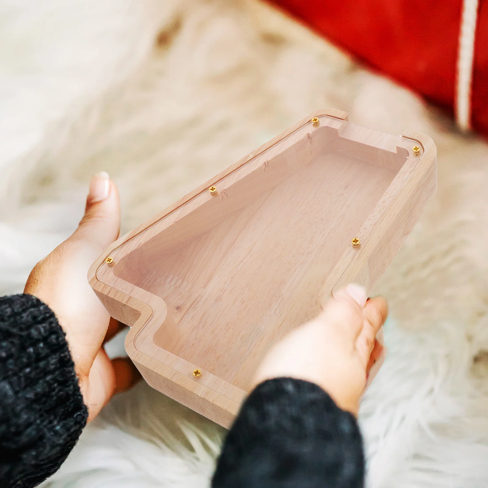 

Clear Wooden Piggy Bank Modern Farmhouse Style Digital Coin Bank for Daily Savings Desktop Decoration Kids Saving Box