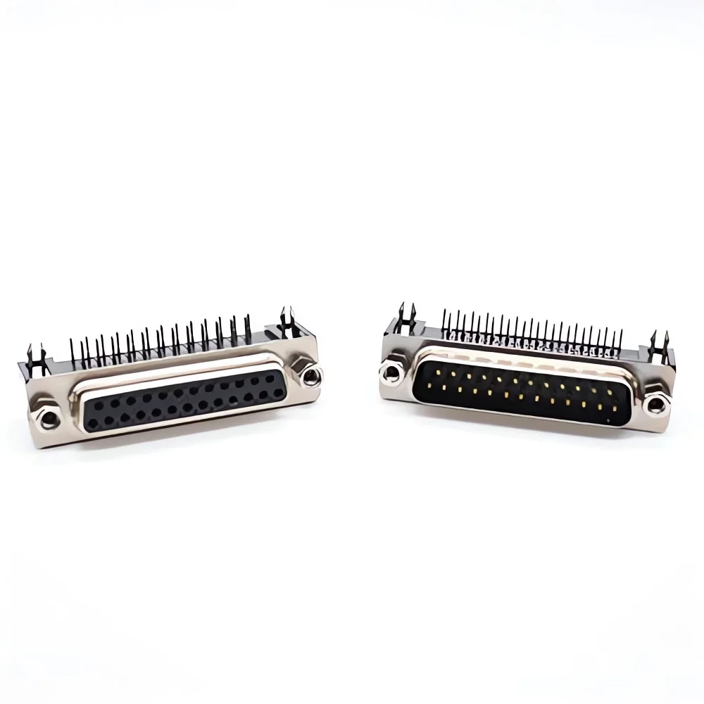 DR25 DB25 D-SUB Angle Angled 25 Pin Female Male PCB Mount Socket Connector for VGA Serial Port Adapter