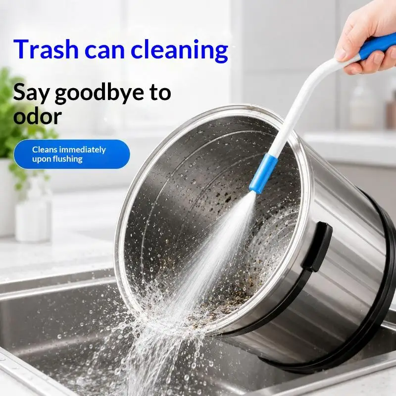 High Pressure Cleaning Nozzle Elongated Curved Shower Sprayer For Toilet Gap Dirt Floor Drain Deep Stain Washing 1/2'' Interfac
