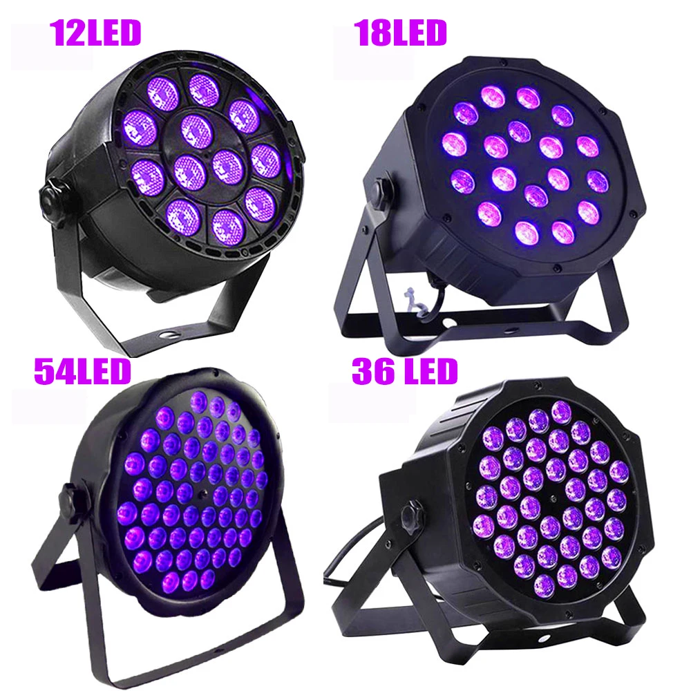 12/18/36/54LED UV Stage Light DMX Stage Sound Activated Par Blacklight Spotlight for Party Dance DJ Disco Bar