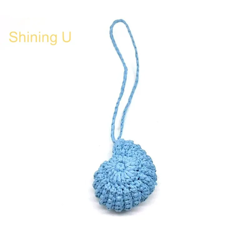 Shining U Handmade Raffia Shell Conch Keychain for Women Men Fashion Accessory Bag Charm Summer