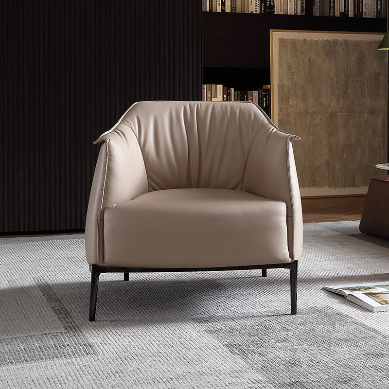 

Designer full leather sofa living room leisure chair balcony lazy first layer cowhide tiger chair