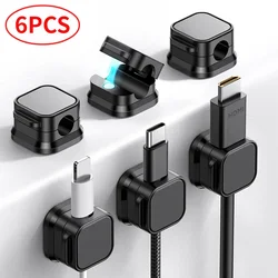 3-12 Pcs/Set Magnetic Cable Clips Cable Organiser Adjustable Cord Holder Under Desk Organizing Cable Management Holder