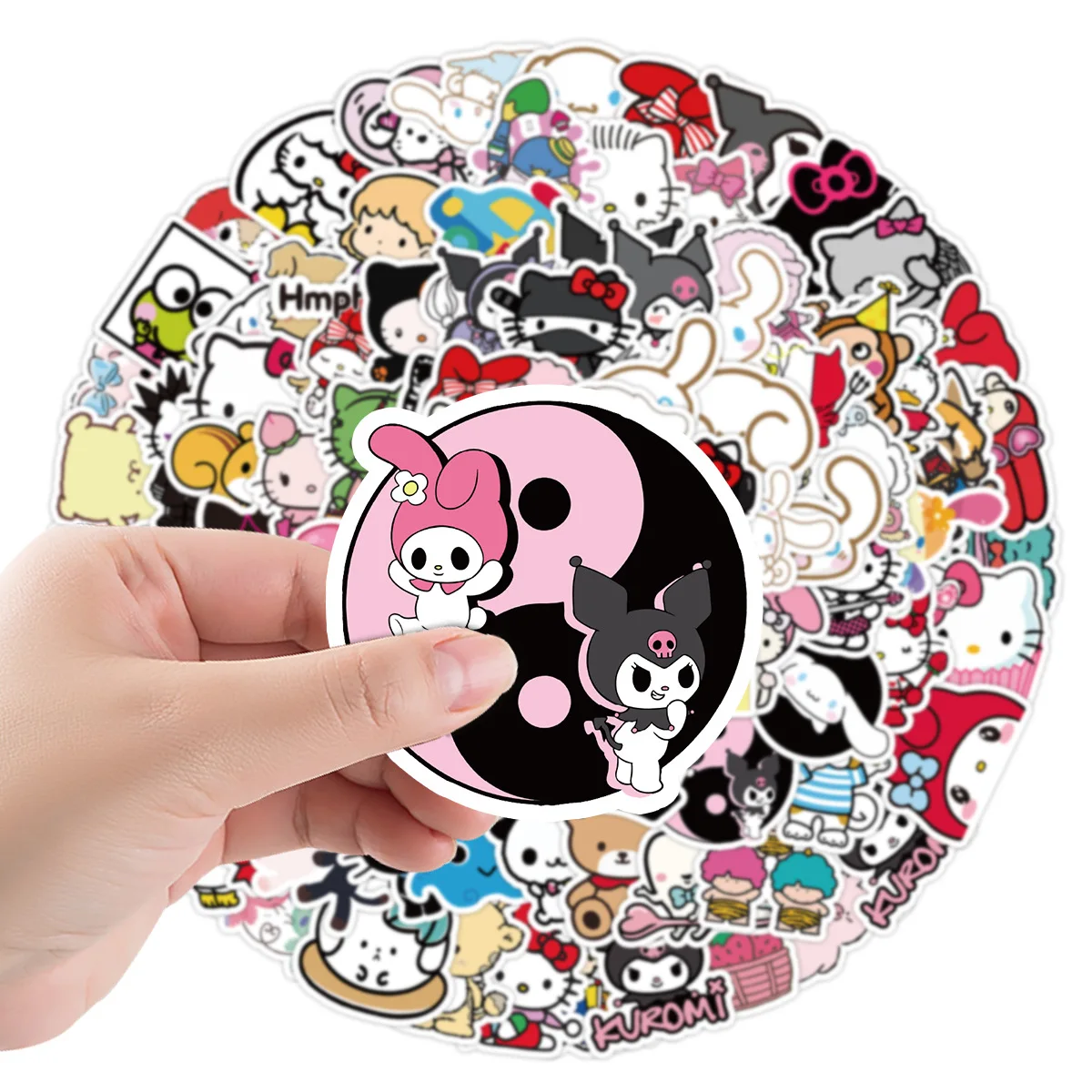 10/50/100pcs Cute Sanrio Stickers Cinnamoroll HelloKitty Kuromi Decals DIY Scrapbooking Phone Laptop Luggage Skateboard Sticker