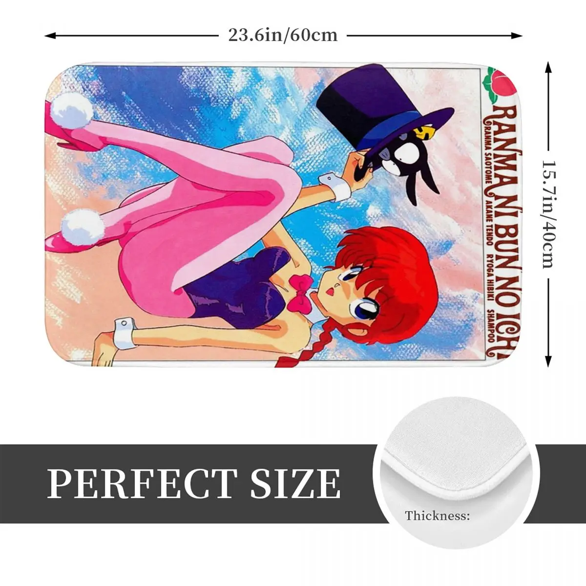 Ranma 1/2 Female And P Chan Classic Doormat Kitchen Entrance Home Floor Mat Non-slip Carpet Rug for Bathroom Footpad Mats