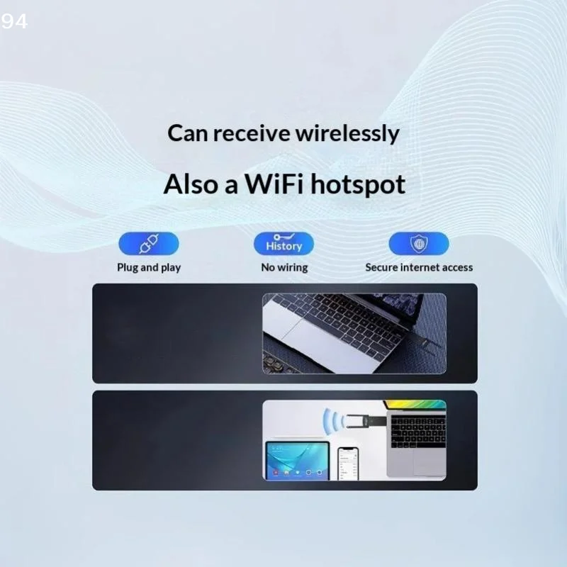 WiFi 6 USB3.0 Adapter 1800Mbps 5G/2.4GHz USB Wi-fi Dongle Wireless 802.11ax Network Card High Gain Antenna For Windows 10 11