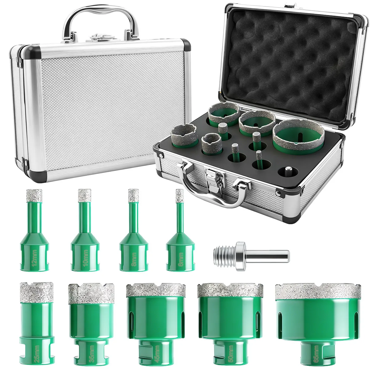 kit-de-10-scies-cloches-diamantees-m14-avec-tige-de-connexion-forets-brases-de-6-65-mm-pour-le-percage-du-marbre-du-granit-de-la-ceramique-et-des-carreaux